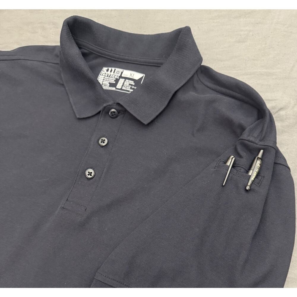 5.11 Tactical Polo Mens XL Black S/S Performance Work Uniform Shirt Pen Pocket